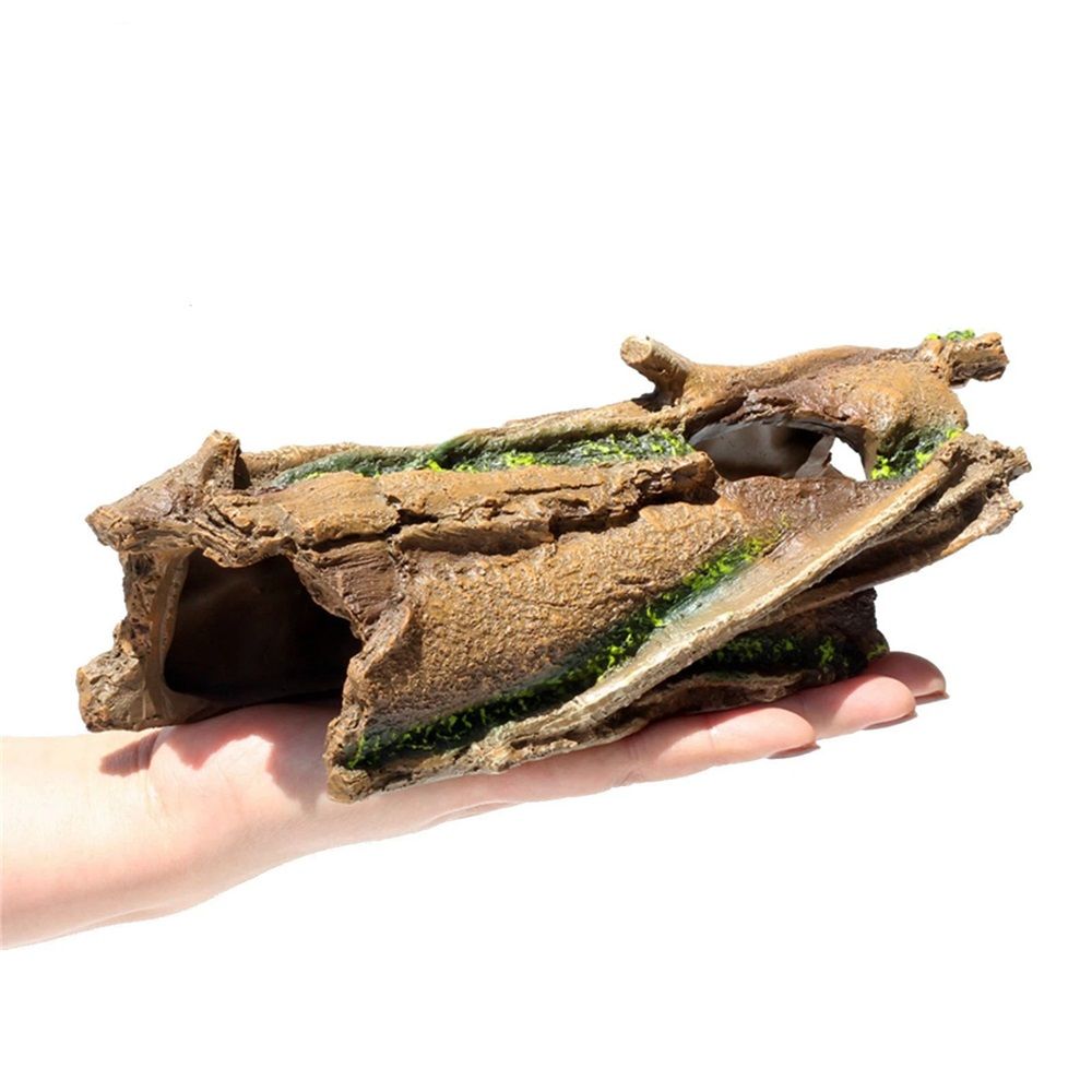 Lizard Snake or Reptile Hide, Large Hollow Log Snake Hideout for Ball Bearded Dragon and Gecko Eco-Friendly Resin Tank Accessory with Basking Platform — image 4