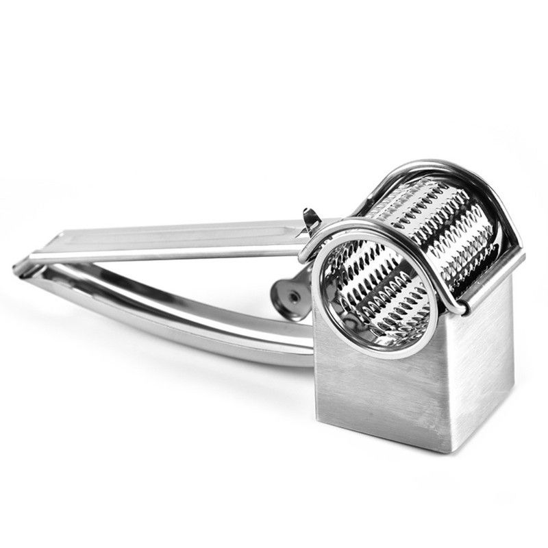 Stainless Steel Rotary Cheese Grater, Multi-Purpose Hand Crank Vegetable Ginger Shredder, Kitchen Tool — image 3