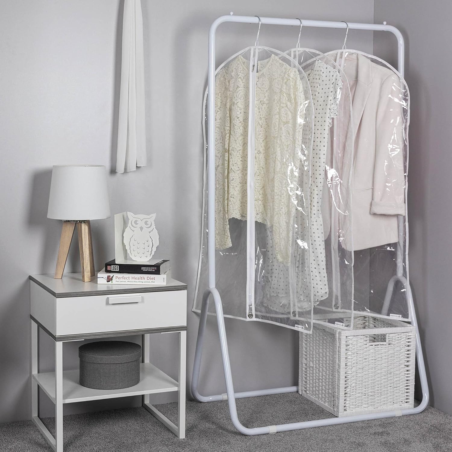 HANGERWORLD Clear 40inch Showerproof White Trim Suit Coat Garment Clothes Carry Cover Protector Bags (12) — image 5