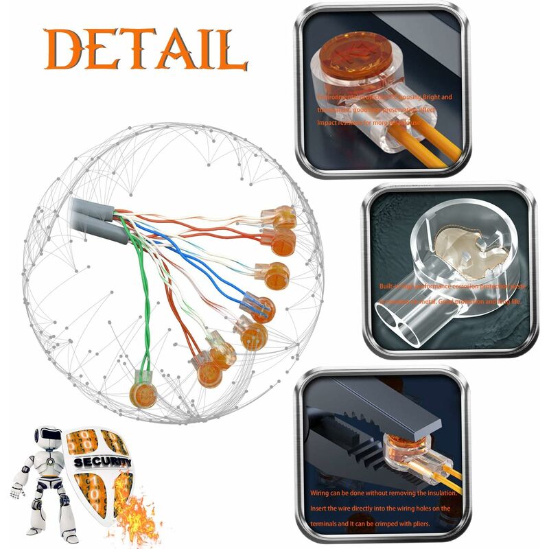 100pcs Scotchlok UY Waterproof Connector, Resin Filled Cable Connectors Wire Terminals for Garden & Outdoor Robotic Lawn Mower — image 5