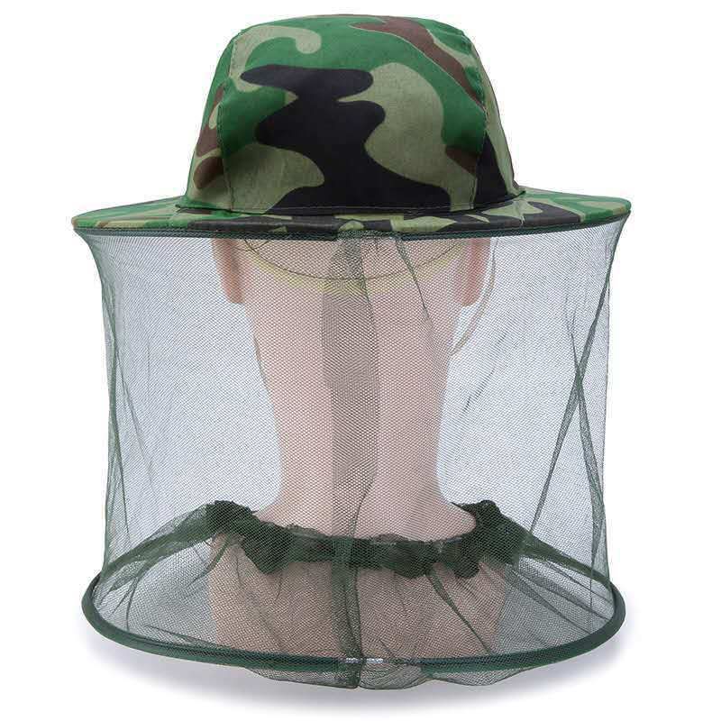 Camouflage Beekeeper Beekeeping Cap Hat with Head Net Mesh Face Protection Outdoor Fishing Equipment Beekeeping Supplies — image 4