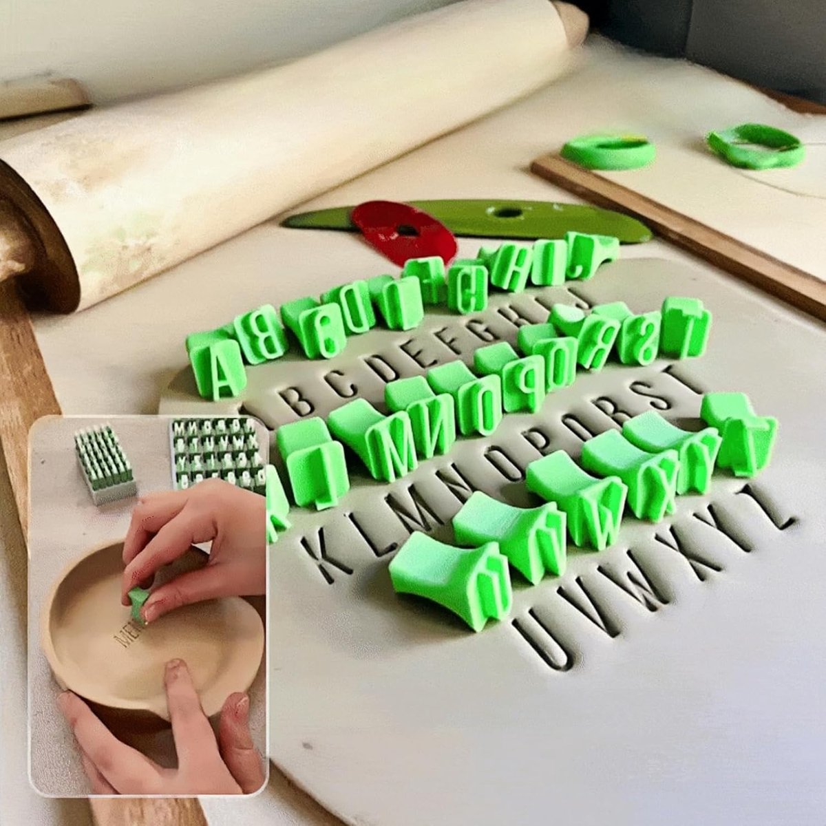 Alphabet Stamps β Lowercase letters, for clay pots/fondant, DIY, 26 alphabet book