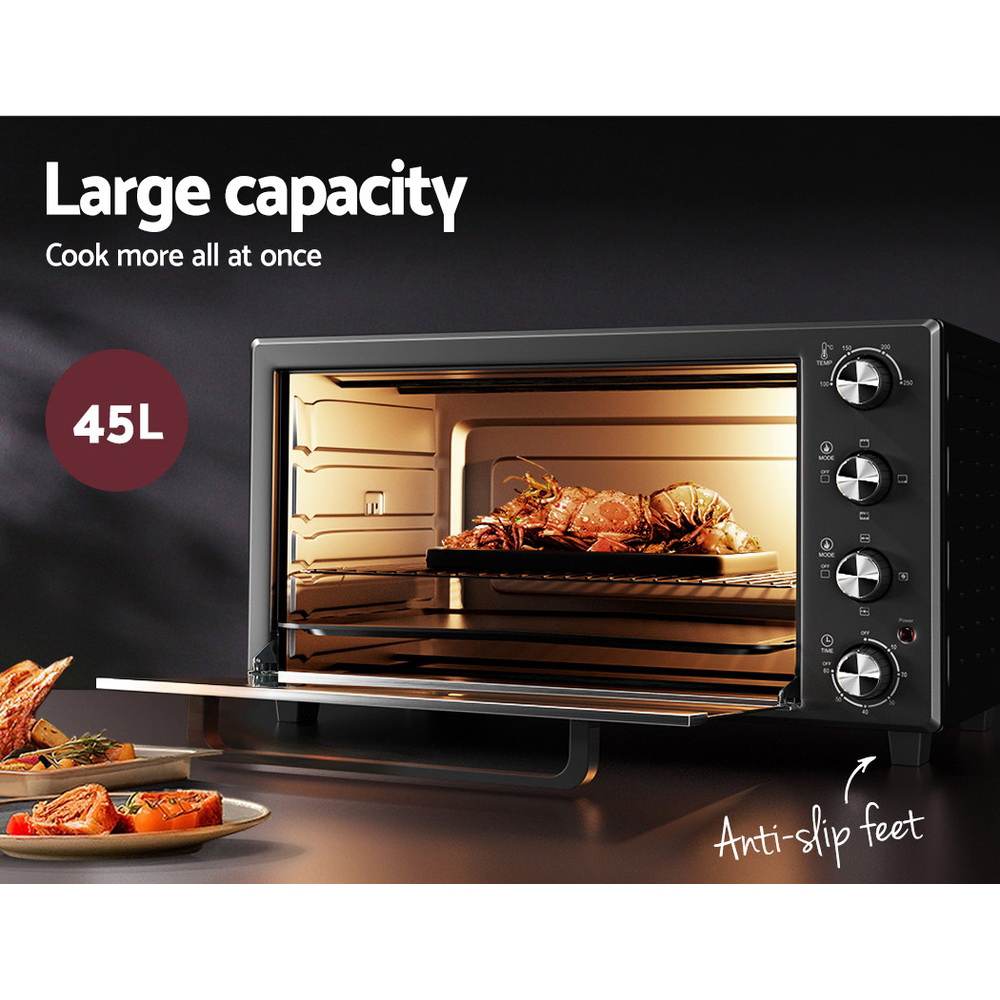 Devanti 45L Convection Oven Electric Fryer Ovens 1800W โ image 3