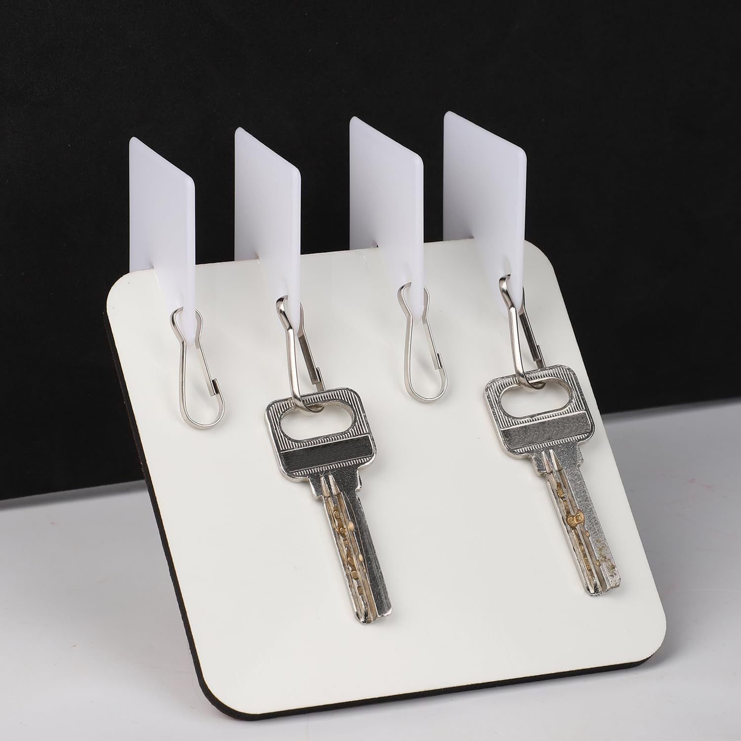60 Piece Square Plastic Key Tags White, 4 x 3.8 cm โ image 2
