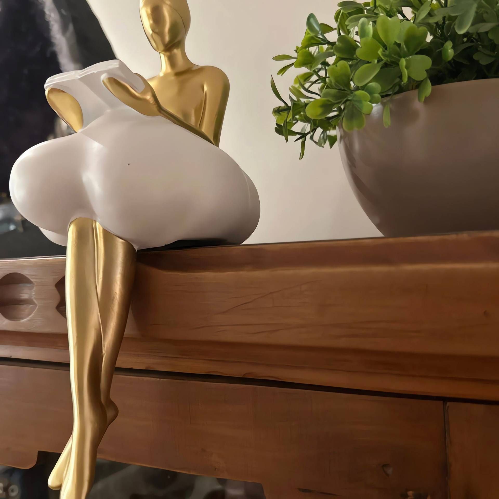 Art Statue Decor Abstract Art Sculpture Cloud Girl Creative Resin Character Statue Figurine for Living Room,Bedroom,Tabletop — image 3