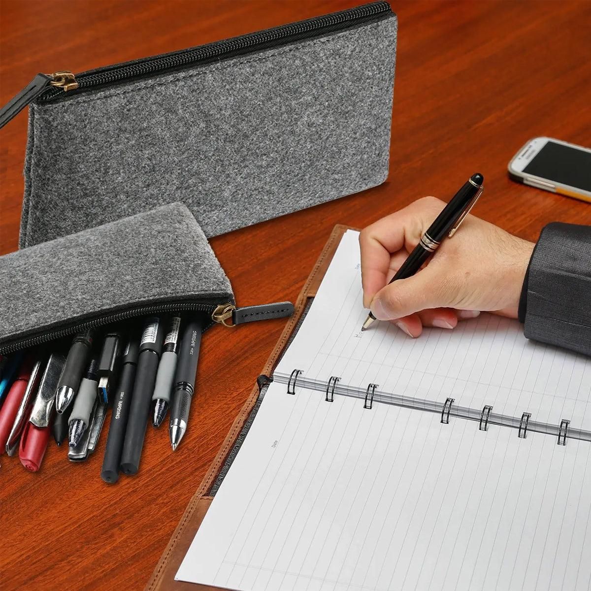 10PCS Large Capacity Felt Pencil Case Stationery Organizer Cosmetic Storage Bag — image 5