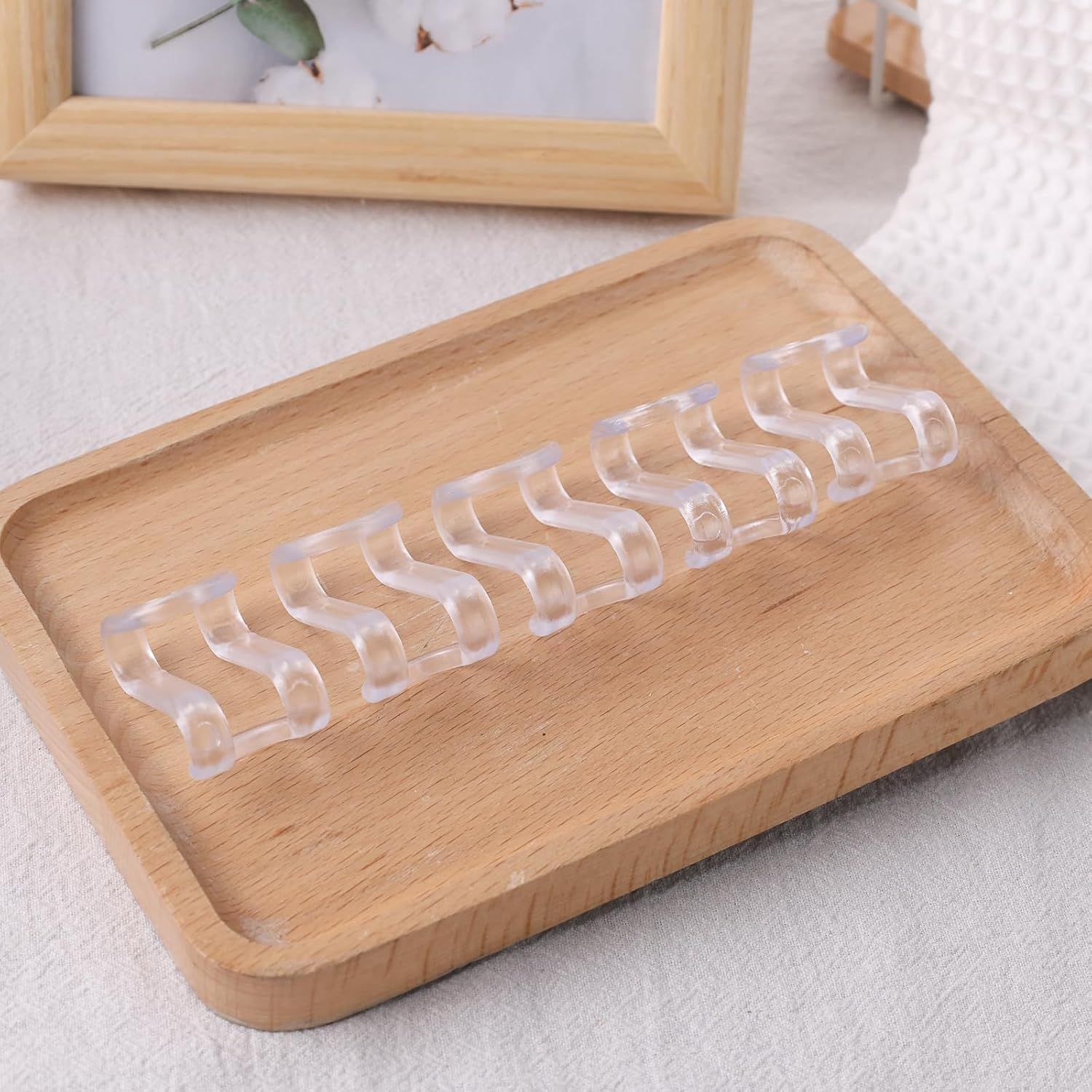 Hanger Hooks Space Saving, 60PCS Clothes Hanger Connector Hooks Closet Space Savers for Hanging Clothes, Clear — image 2