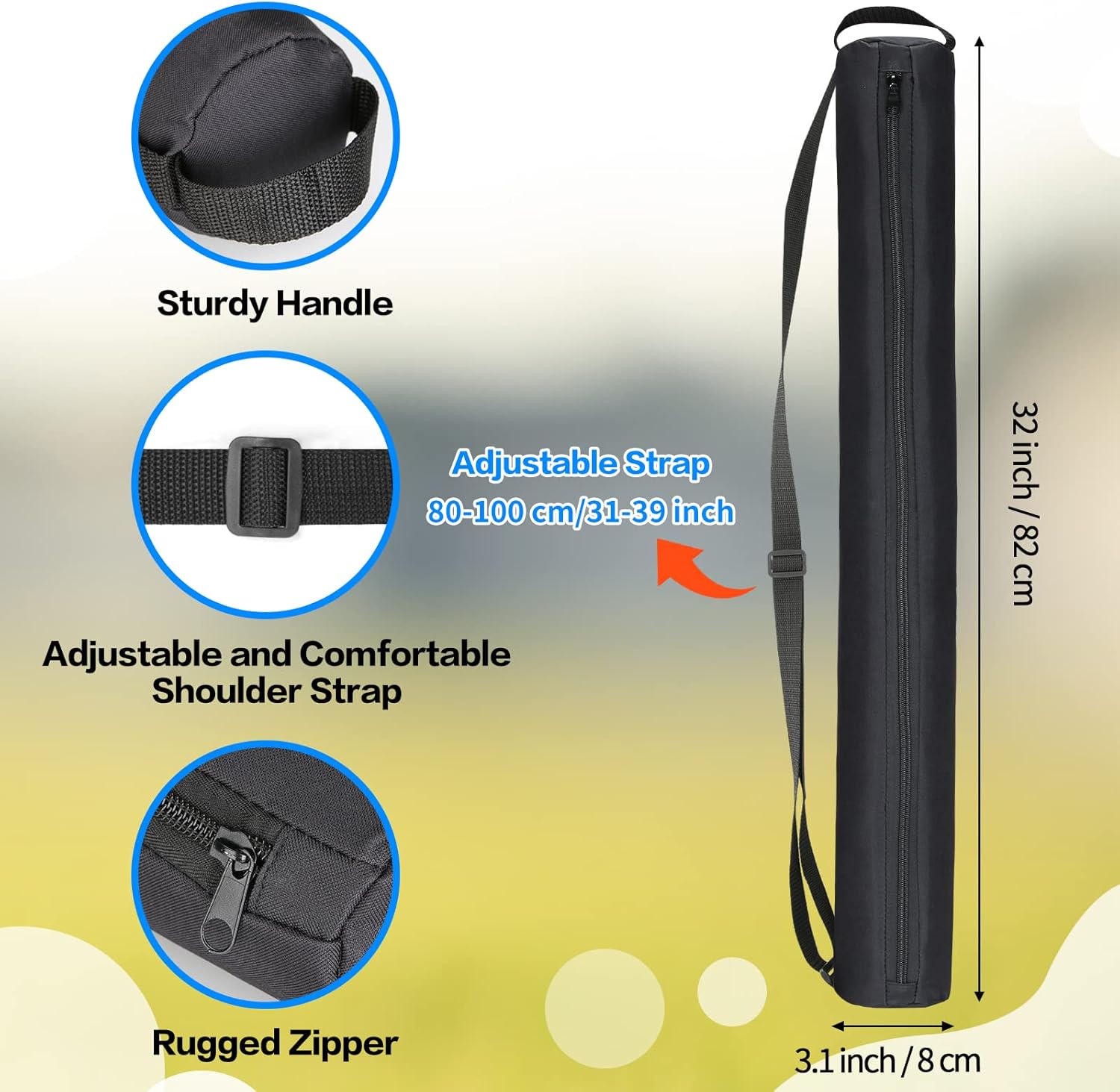 Universal Body Type Black Beer Can Warmer Sleeve for 7 Cans Golf Ball and Bag Warmer — image 2