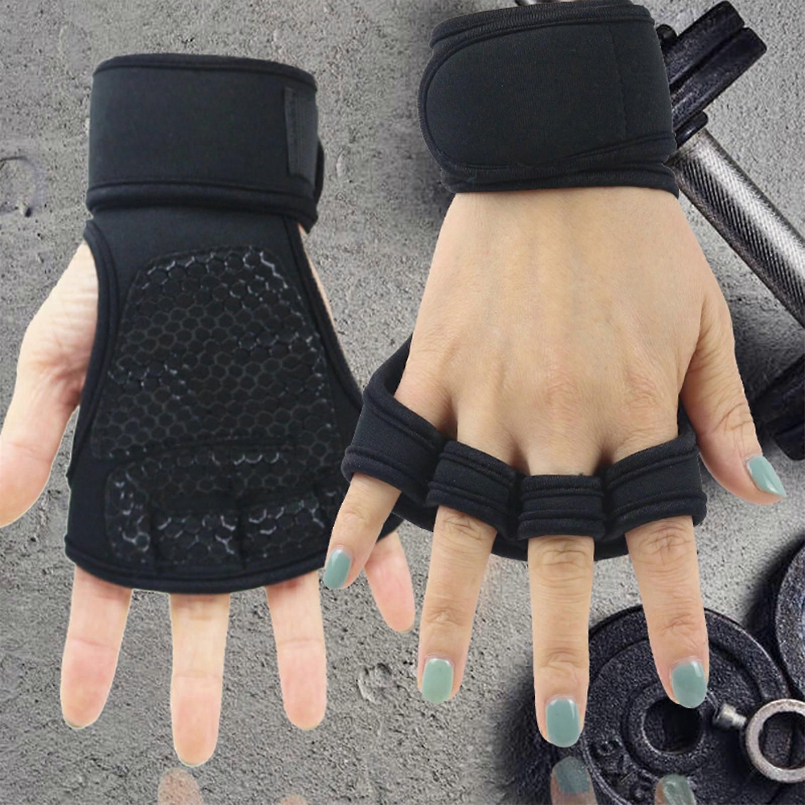 Fingerless Weight Lifting Gloves with Wrist Support โ Breathable Gym Gloves for Men & Women, Weightlifting & Cross Workout - Red L โ image 3