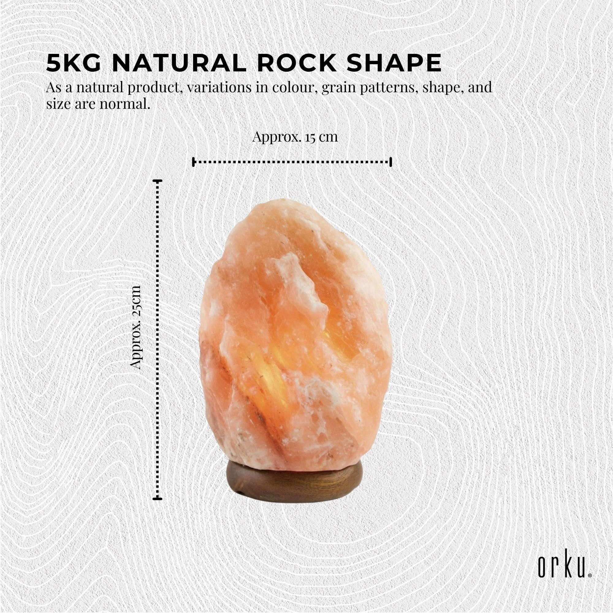 Orku 5Kgs Himalayan Pink Salt Lamp - X-Large Natural Rock Night Light — image 3