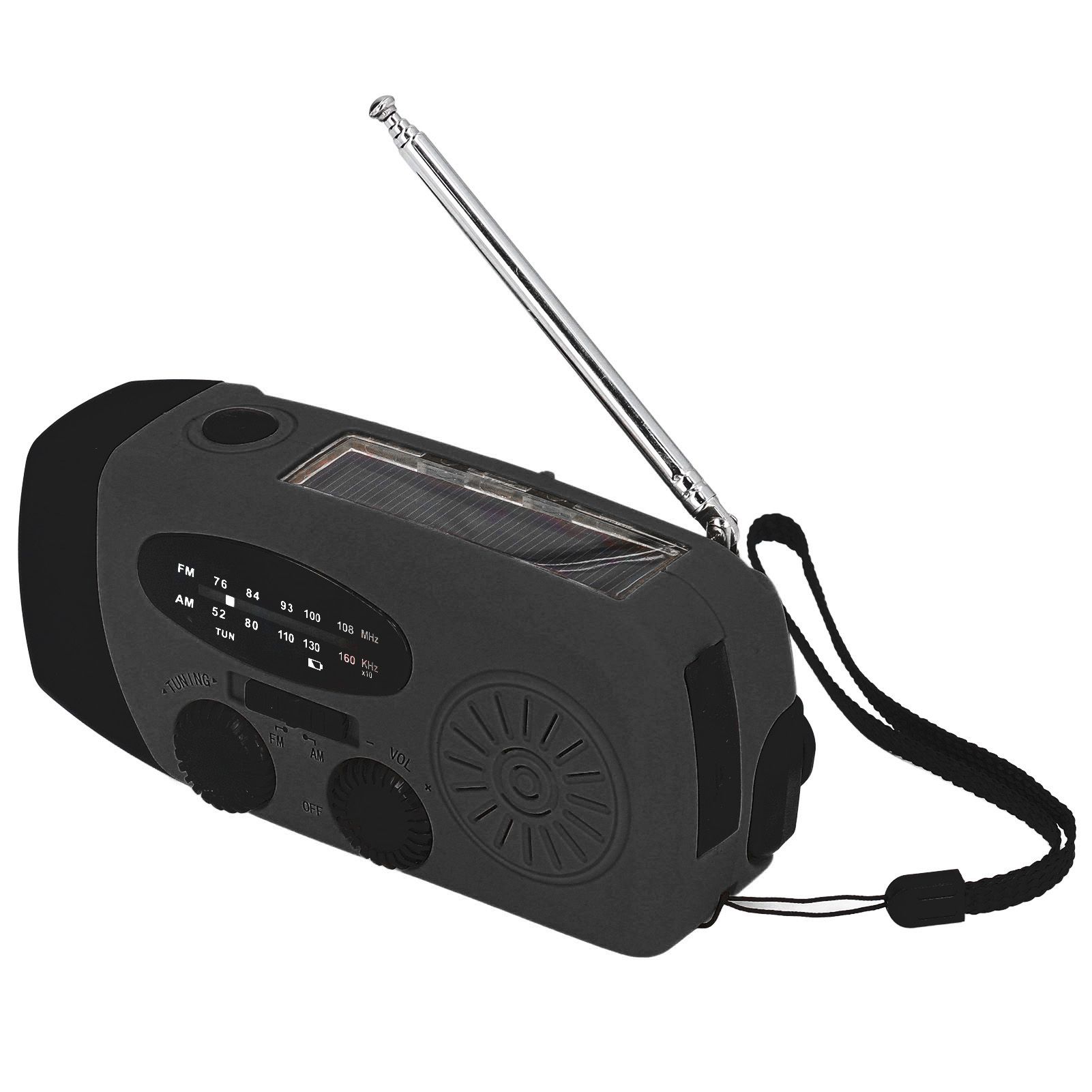 Hand Crank Solar Radio with LED Flashlight Portable FM AM WB USB Radio for Emergency Disaster PreventionBlack Japanese — image 4