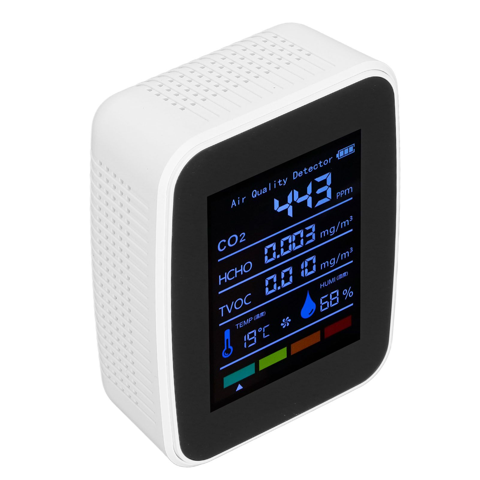 Air Quality Detector 5in1 Intelligent Anti Interference Ability Indoor Temperature Humidity Air Quality DetectorWhite — image 4
