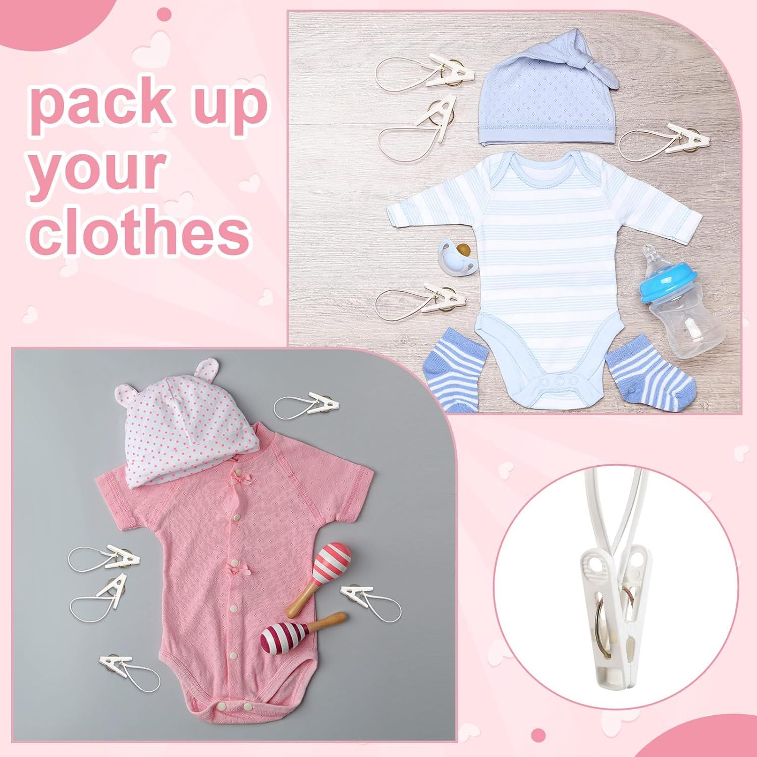 30 Piece Multifunctional Clothes Pegs White for Baby Clothes and Towels โ image 5