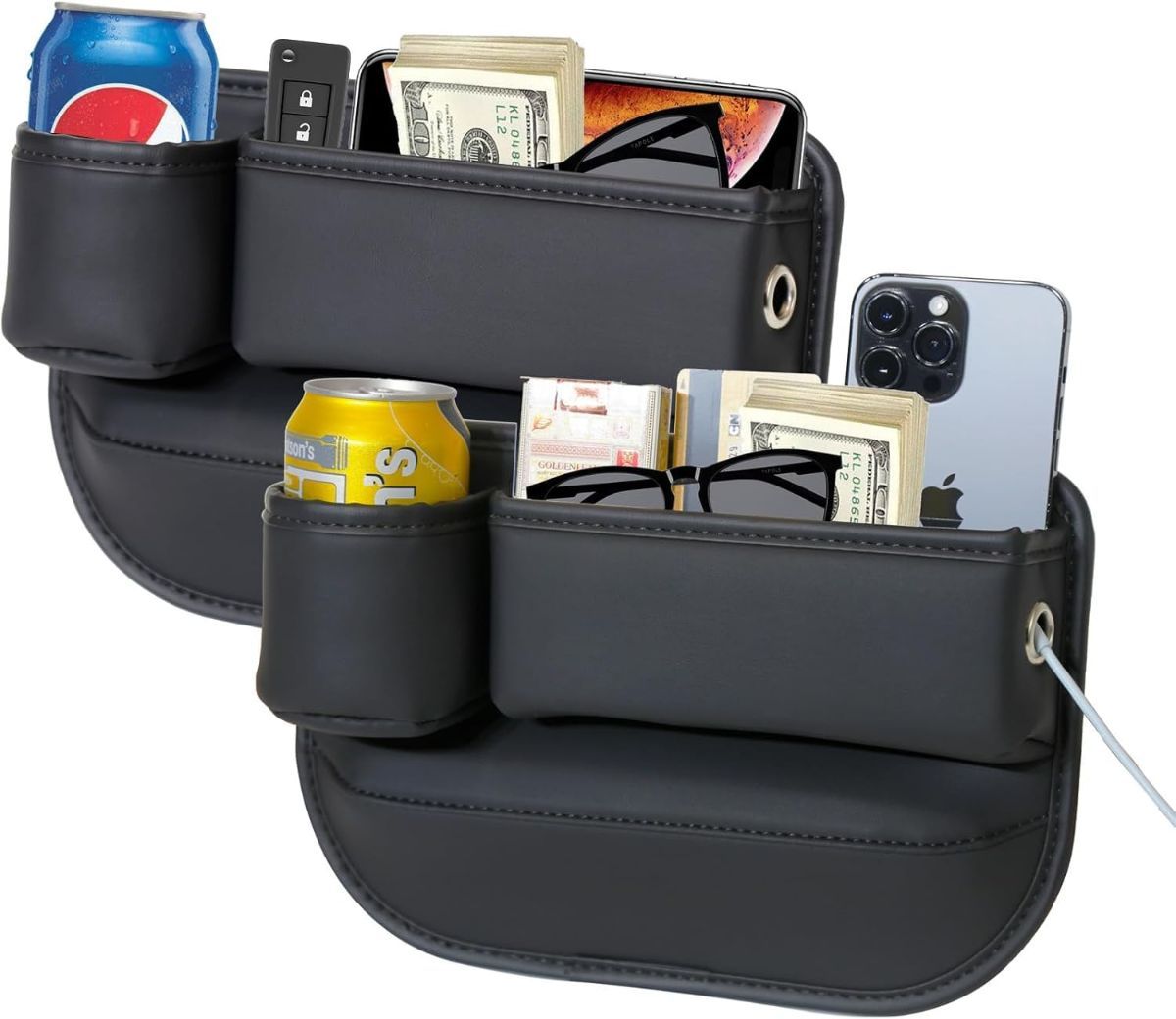 Anti-Drop Car Seat Gap Filler Organizer, Premium Leather Console Organizer, Easy Access to Phone/Keys, Universal Fit for Car SUV Truck Multi-Purpose — image 2