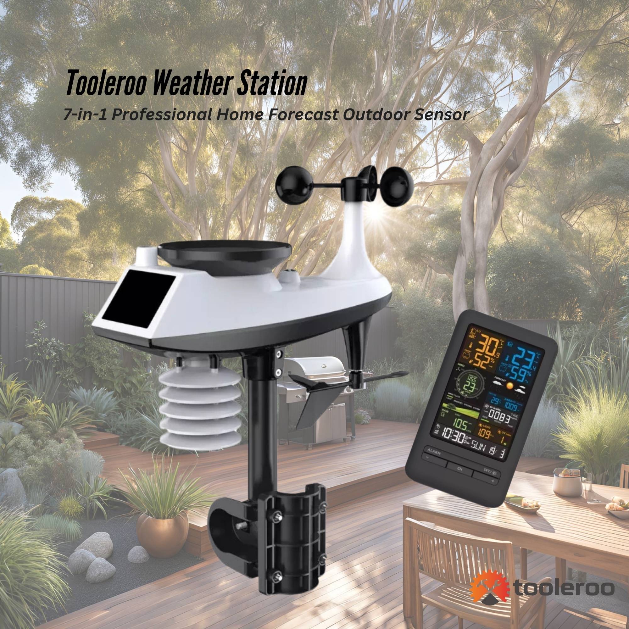 Tooleroo Weather Station 7-in-1 Professional Home Forecast Outdoor Sensor — image 2