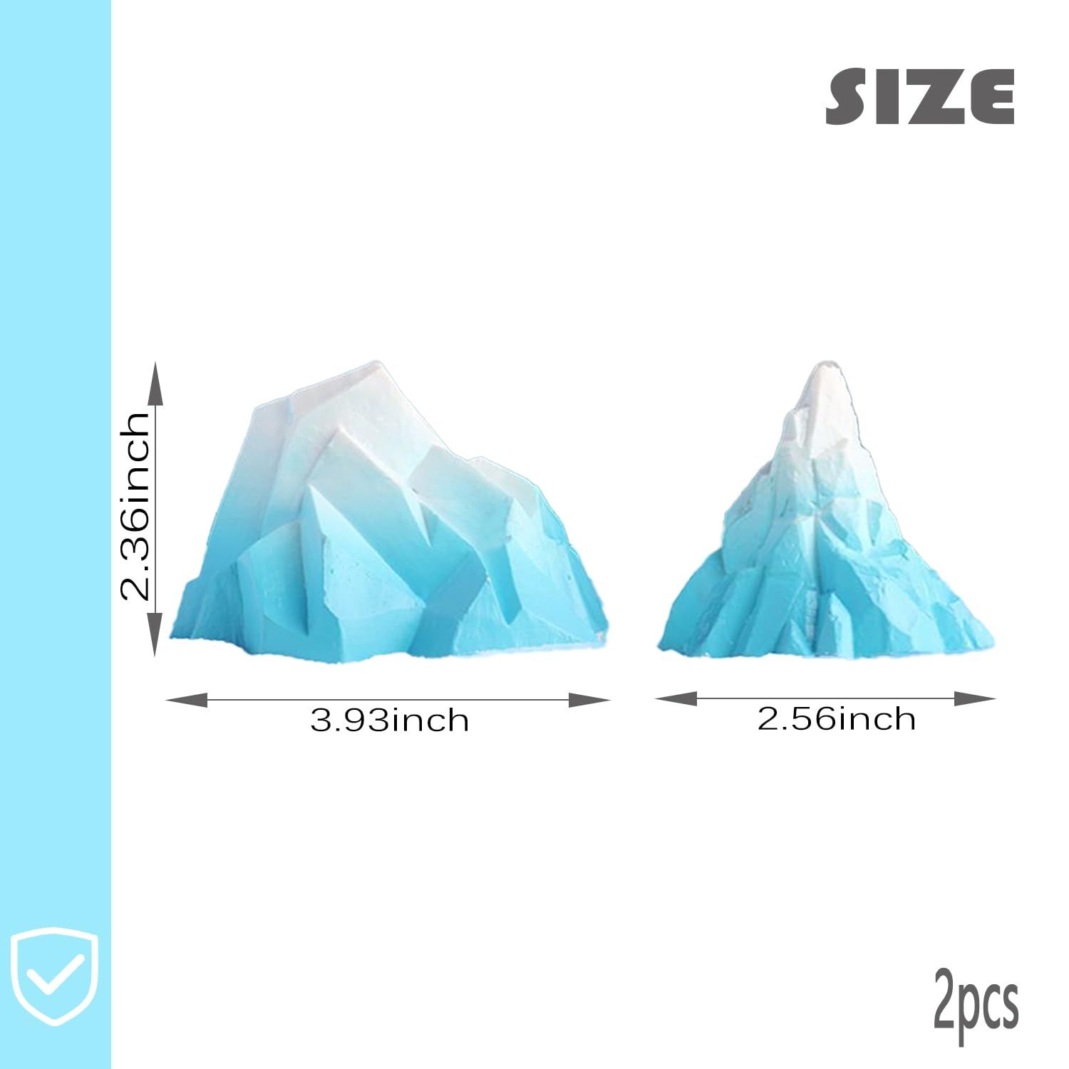 Aquarium Snow Mountain Decoration, Fish Tank Aquascape Iceberg, Glacier Landscape Decoration 2PCS,Blue-White — image 2