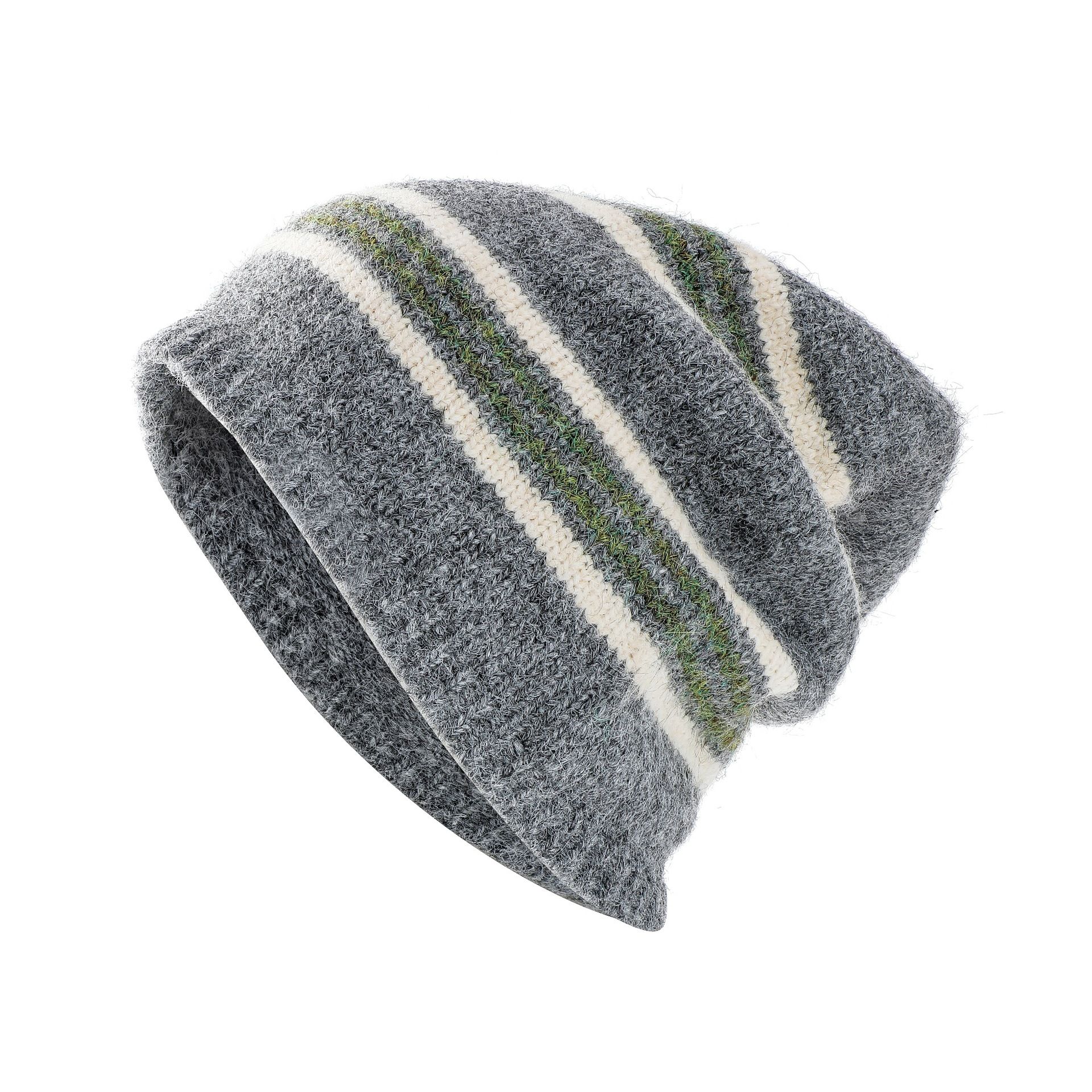Striped Wool-Blend Beanie & Plaid Fringed Scarf Set — Soft Knit Hat (36 × 26 cm) and Oversized Shawl (200 × 65 cm); A Must-Have for Christmas and Cold Weather — image 6