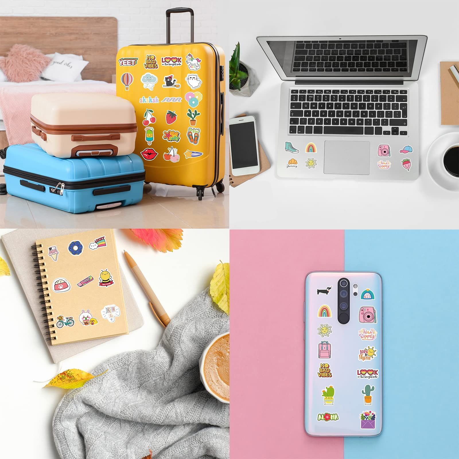 100PCS Cute Water Bottle Stickers for Kids, Waterproof Vinyl VSCO Stickers Phone Skateboard Notebooks Laptop Sticker Packs โ image 4