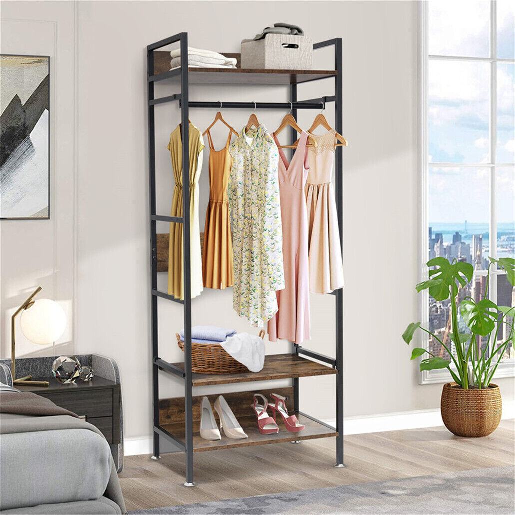 Metal Garment Rack Coat Stand MDF & Iron Organizer — image 4