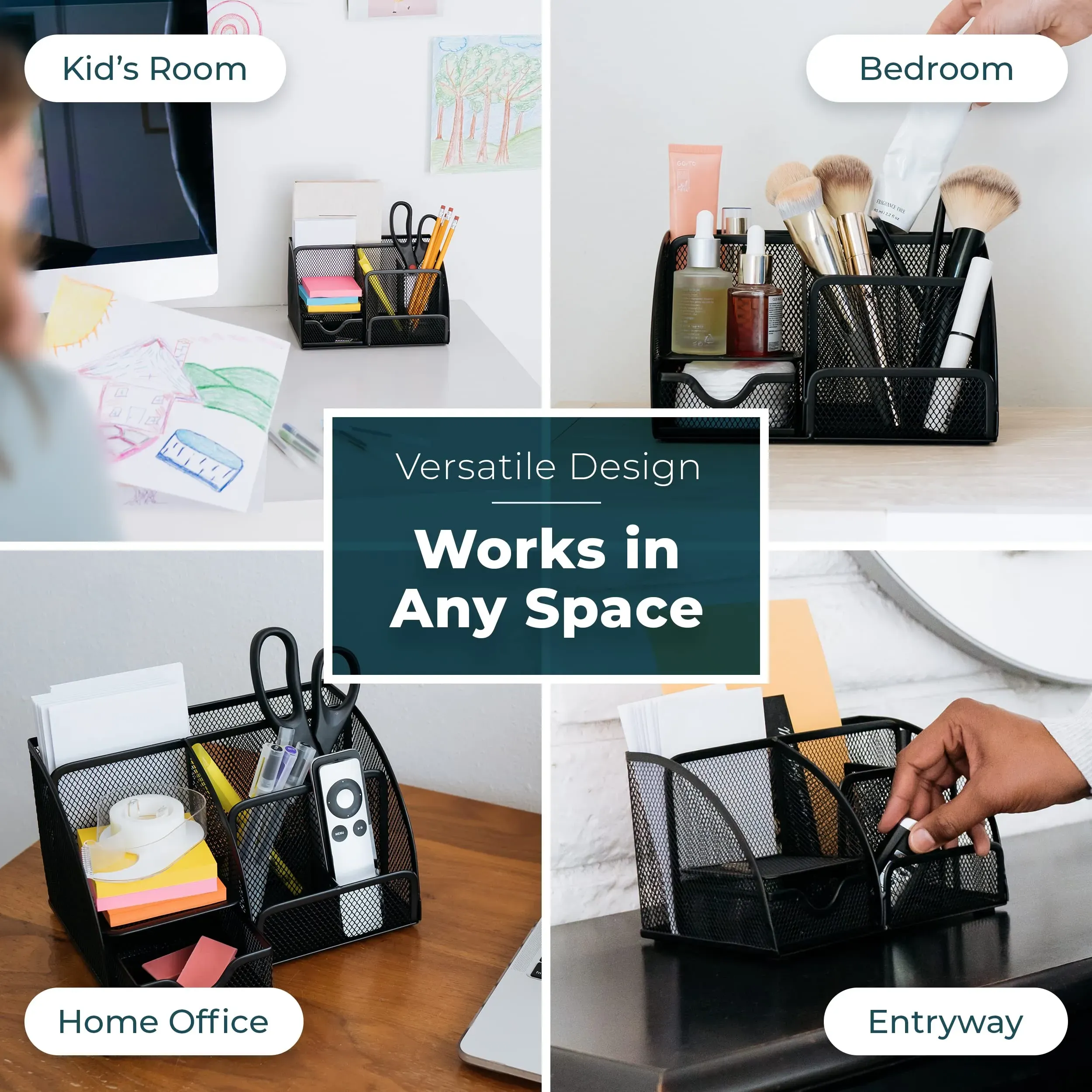 Mesh Desk Organizer Office Supplies Caddy — image 3