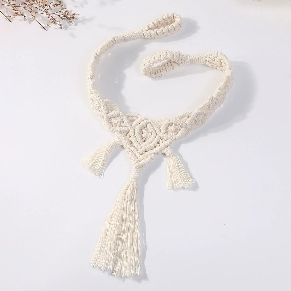 Curtain Tiebacks Holdbacks, 2pcs Bohemian Home Decoration Drapery Holdback Farmhouse Curtain Tie Back Holder by Hand-Woven Cotton Rope — image 2