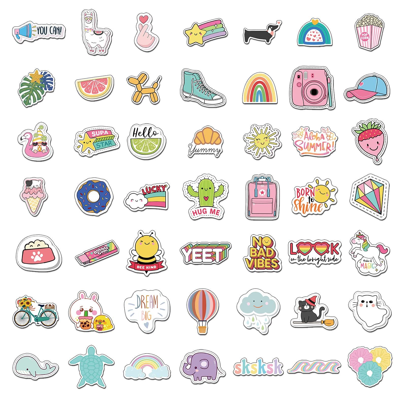 100PCS Cute Water Bottle Stickers for Kids, Waterproof Vinyl VSCO Stickers Phone Skateboard Notebooks Laptop Sticker Packs โ image 2