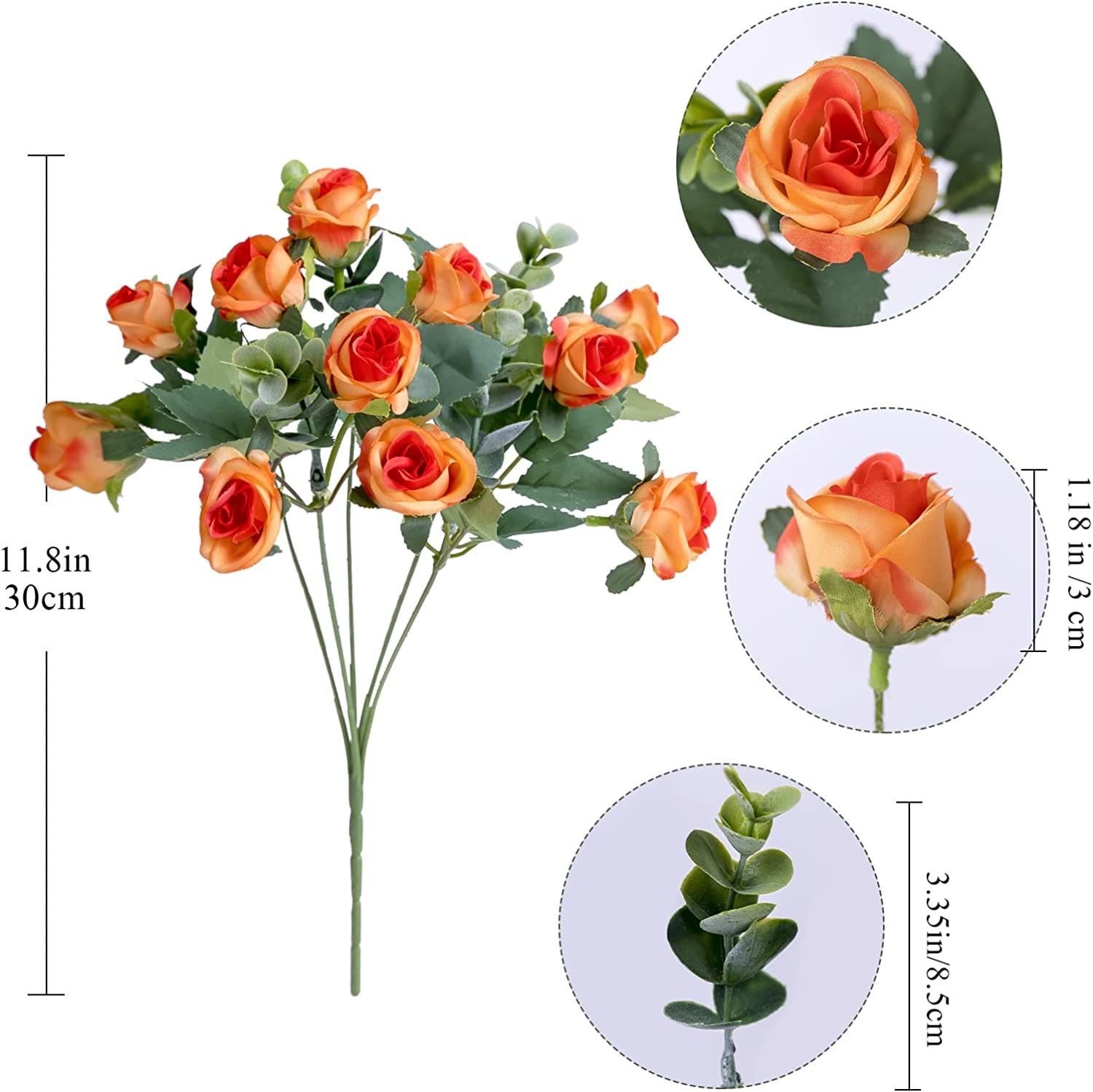 Artificial Flowers, Fake Mini Rose Silk Faux Flowers, Fake Roses Silk Flowers Arrangements Decor, UV Resistant — image 4