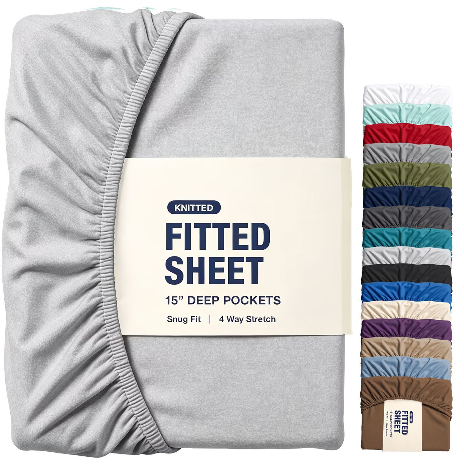 Hotel Quality Fitted Sheet - 1 Piece Fitted Sheet -Breathable Bedding - Wrinkle, Fade, Stain Resistant- 16inch/40cm Deep Pocket Fitted Bed Sheet-Wrinkle and