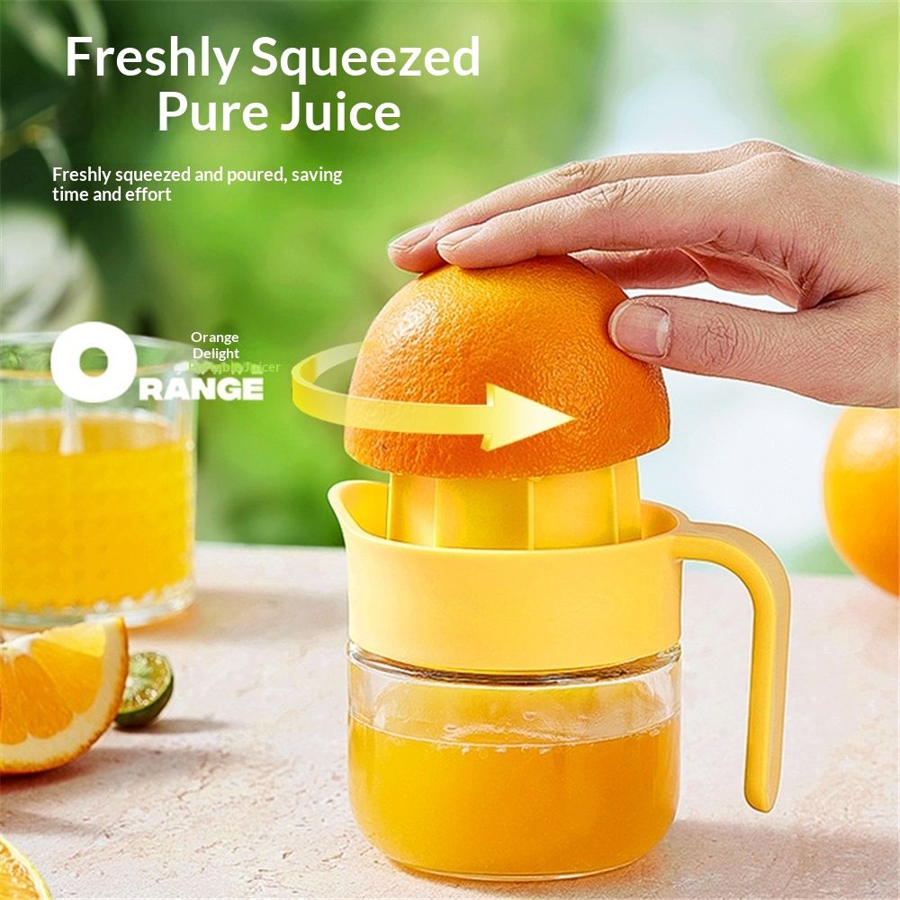 Citrus Juicer,Yellow – Manual Juicer with Measuring Cup, Dual Reamers, Dishwasher Safe, Compact Storage (Yellow 250ml-) — image 2