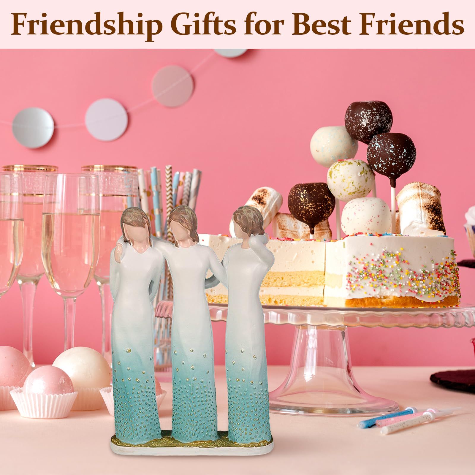 sculpted hand-painted figure Sister Figurine Gift for Best Friend Women Collection Art Crafts Tabletop — image 2