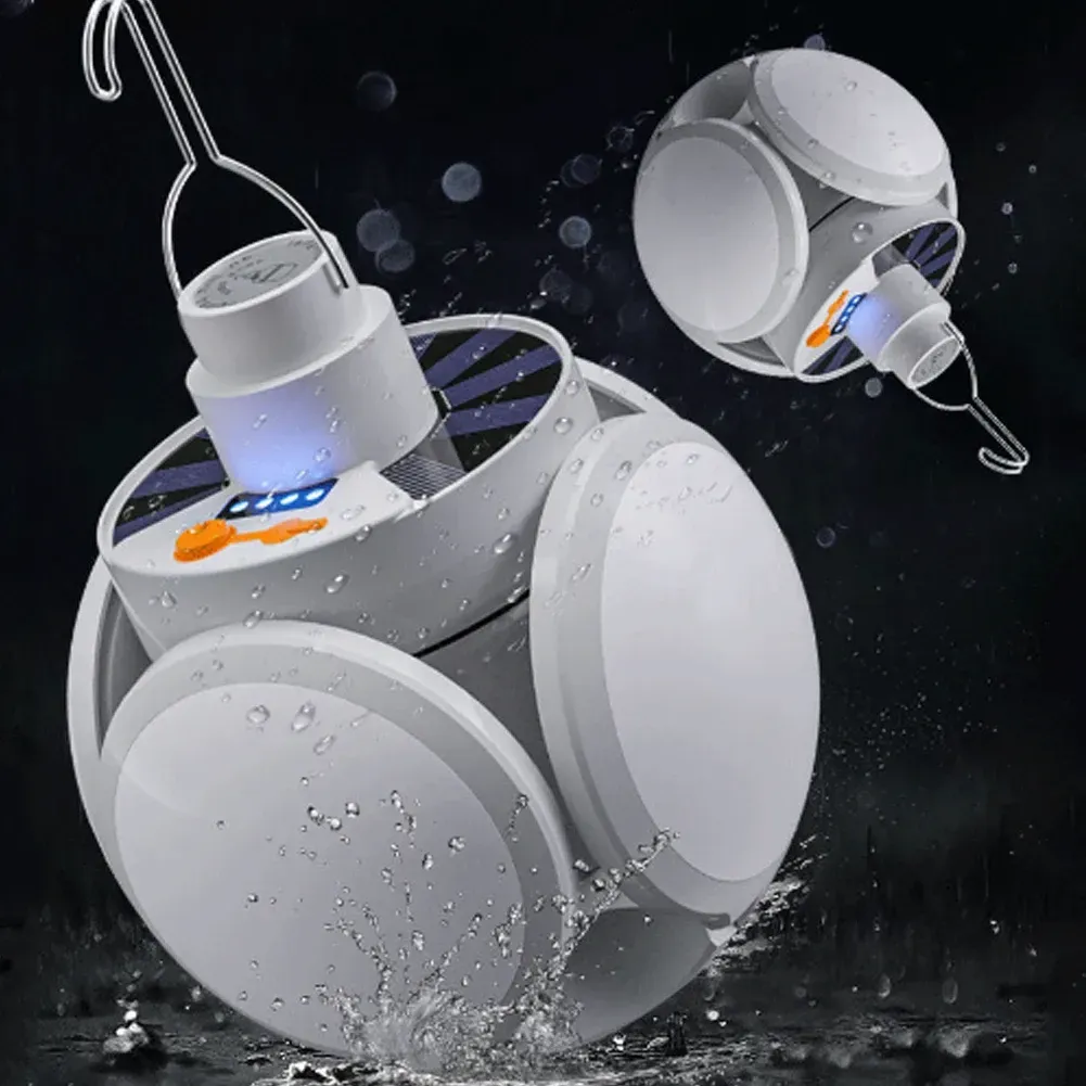 Outdoor Hiking Tent LED Solar Football Bulb Spotlights USB DC Rechargeable Portable Lantern Flashlight โ image 5