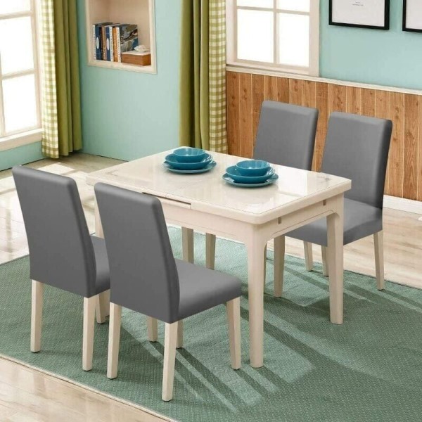 Set of 6 Universal Stretch Chair Covers - Modern - Grey — image 3
