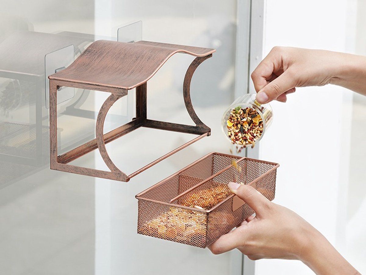 Stainless Steel Window Bird Feeder with Suction Cups, Transparent Weather-Resistant Feeding Station for Watching Small Wild Birds โ image 4
