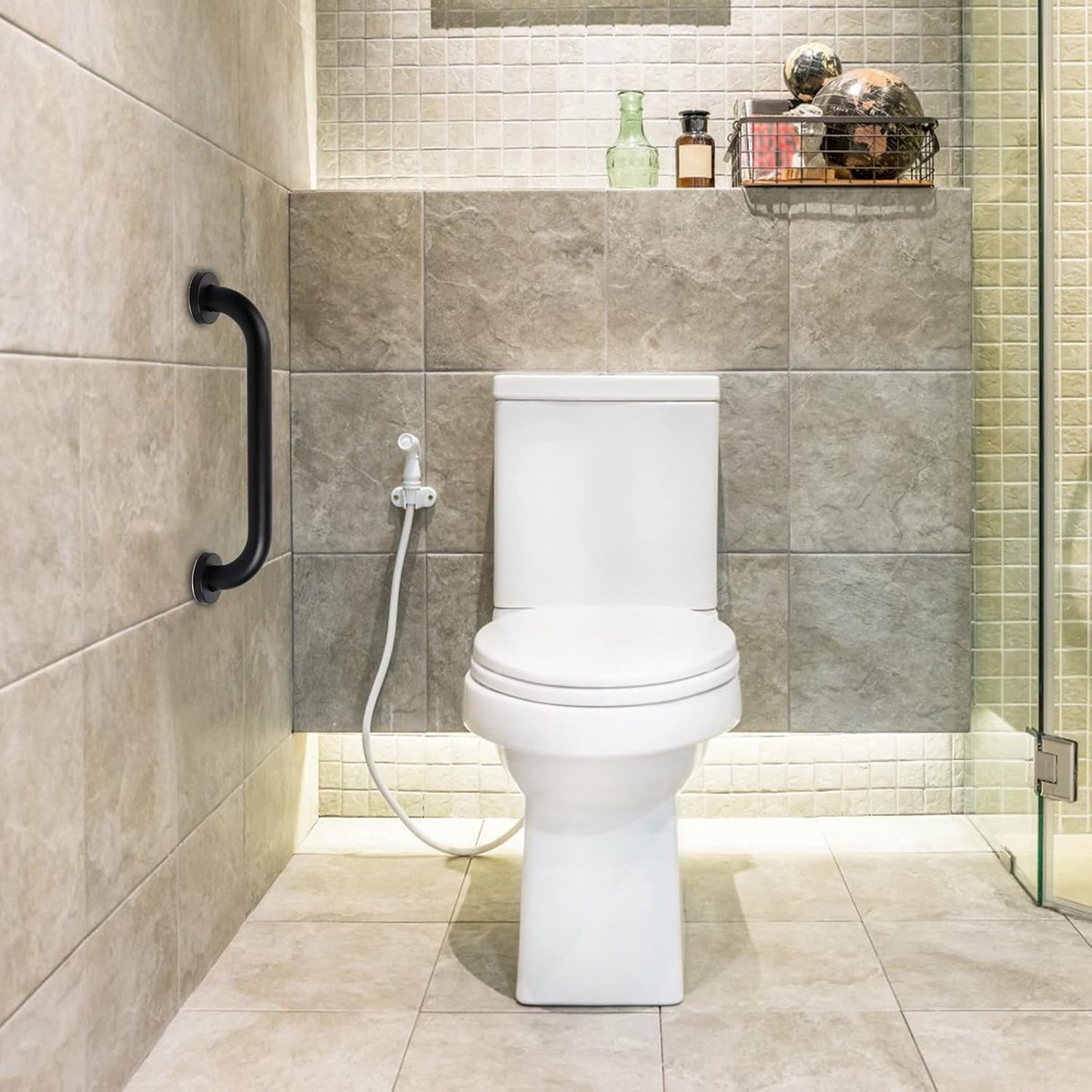 2 pieces - Armrest - 30 × 5 cm - Bathtub Grip - handle for the elderly - stainless steel railing - safety railings - non-slip shower grip - wall-mounted — image 2