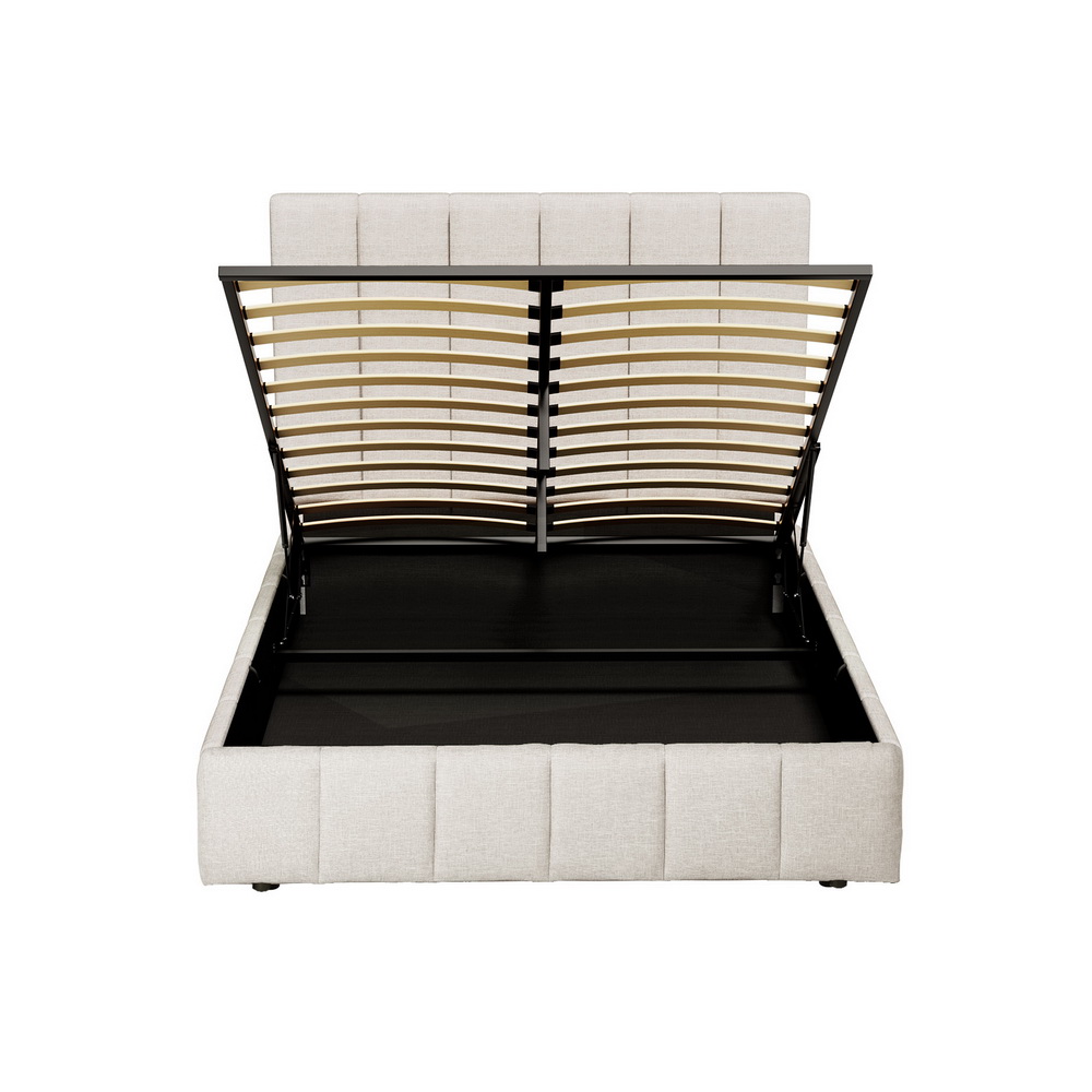 Artiss Bed Frame Double Size Beige TETTE โ image 3
