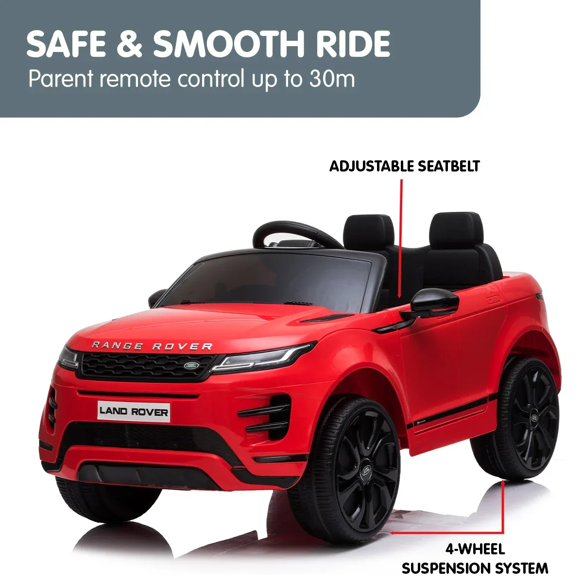 Kahuna Land Rover Licensed Kids Electric Ride On Car Remote Control - Red — image 5