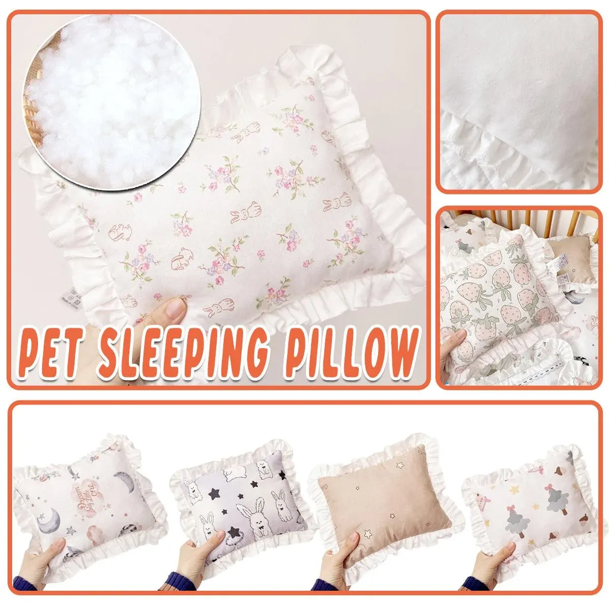 Lace Cat Pillow Soft Pet Cushion for Sleeping Comfortable Kitty Bed Cushion - Brown Stars โ image 2