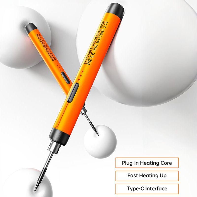 Grey Portable Cordless Soldering Iron Kit with 3 Soldering Tips 5V 8W - 3 Temperature Settings, Fast Heating Mini Tool for Circuit Board Repair — image 2