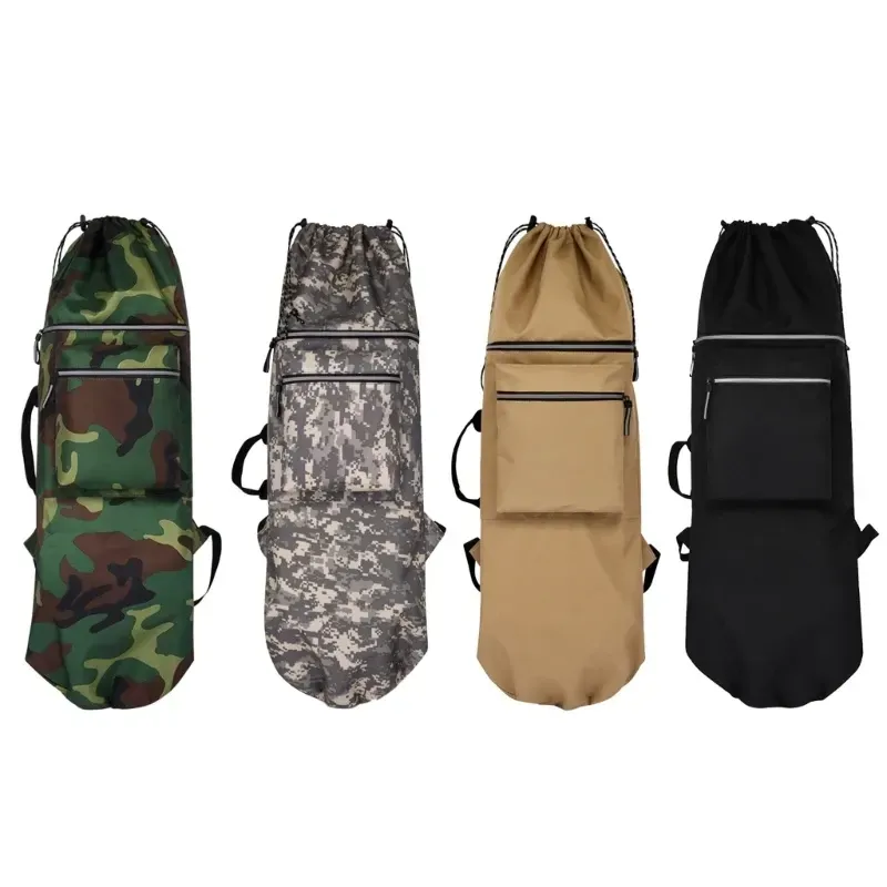 Skateboard Bag Longboards Carrying Case Double Shoulder Backpack Outdoor Travel - Khaki β image 2