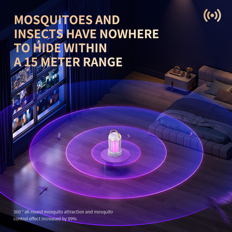 Dark Blue Portable 3-in-1 Electric Mosquito Zapper Lamp - UV Bug Killer, Warm Night Light & Bright Lantern, USB Plug-in use โ image 6