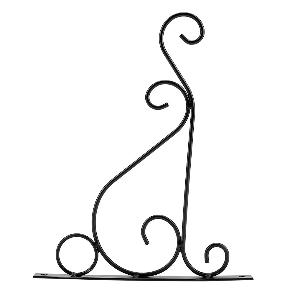 Iron Plant Hanger Wall Hanging Bracket Flower Hook for Home Garden Decoration 30 × 21cm(Black) — image 5