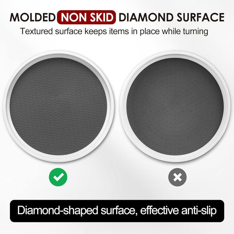 2 set, 10 Inch Non-Skid Lazy Susan Organizers - Turntable Rack for Cabinet, Pantry Organization and Storage, Kitchen, Fridge, Bathroom Makeup Vanity — image 4
