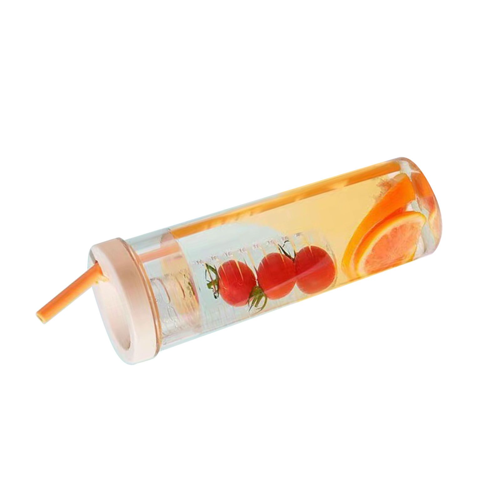 700ml Straw Cup Transparent Plastic Water Bottle with Straw Portable Juice Cup Drinking Bottle Pale Yellow — image 2