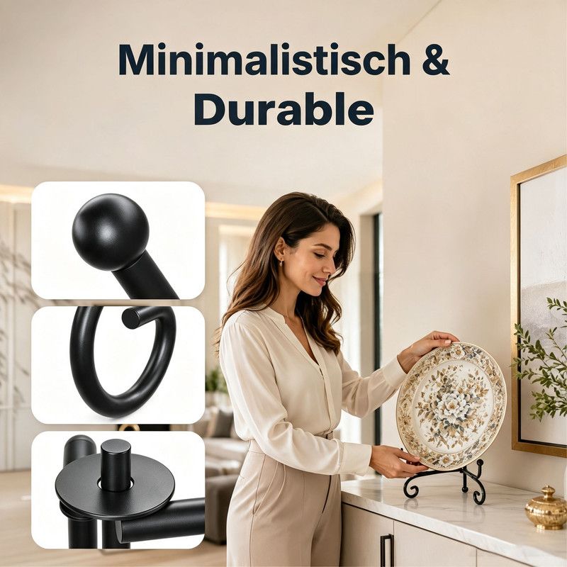 Black Metal Folding Plate Display Stand for Plates, Books and Cookbooks β image 5