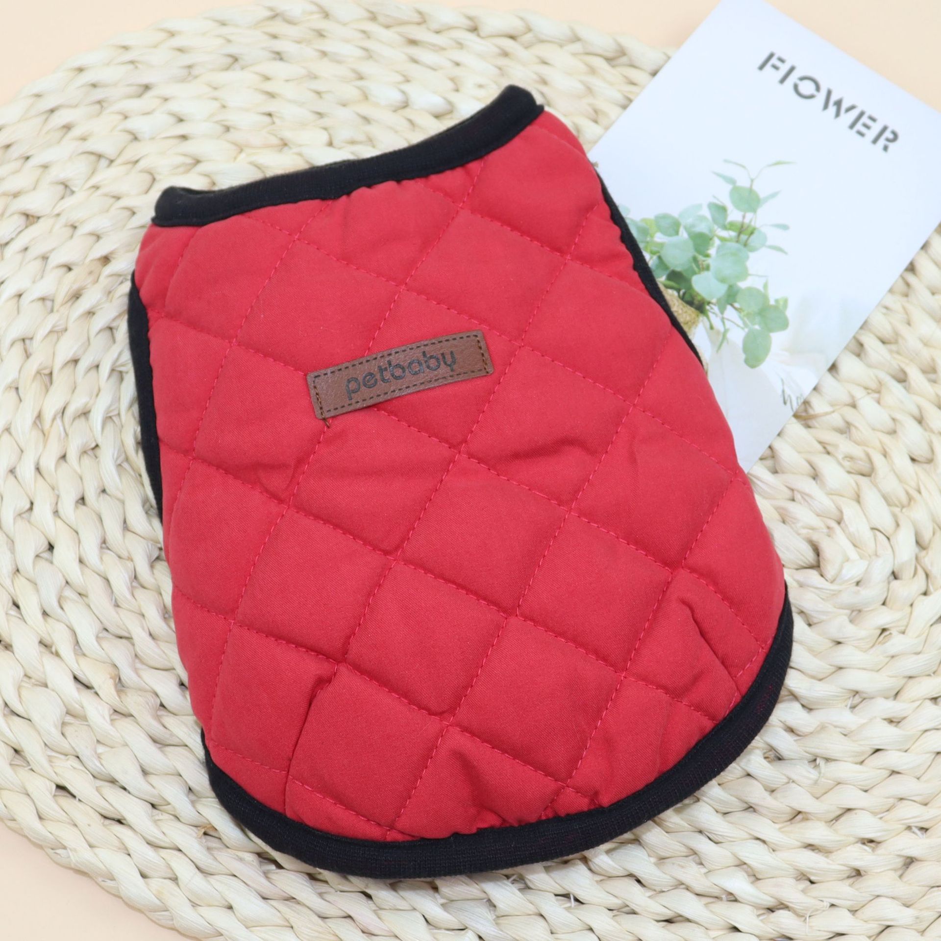 Odd Pet Dog Vest Thickened Cotton Small Breed Diamond vest wine red XS — image 4