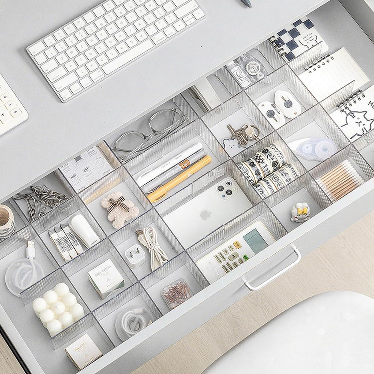 Wall-Mounted Underwear and Sock Organiser with Compartments for Wardrobes, Drawers and Space-Saving Clothing Storage, Transparent — image 4