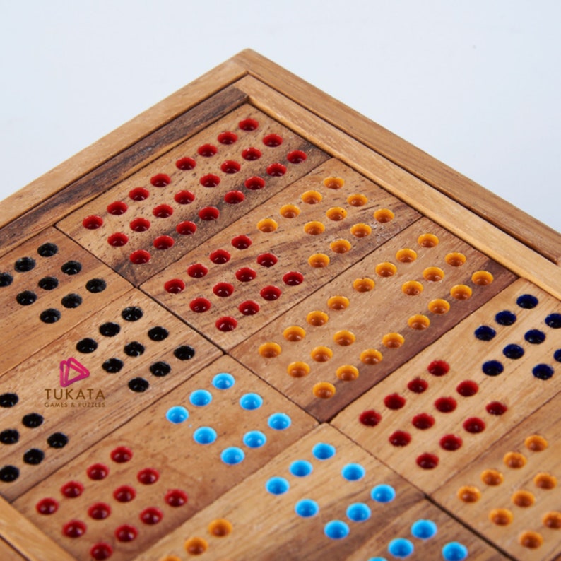Wooden Domino Game Set Handmade Dominoes in Gift box — image 4