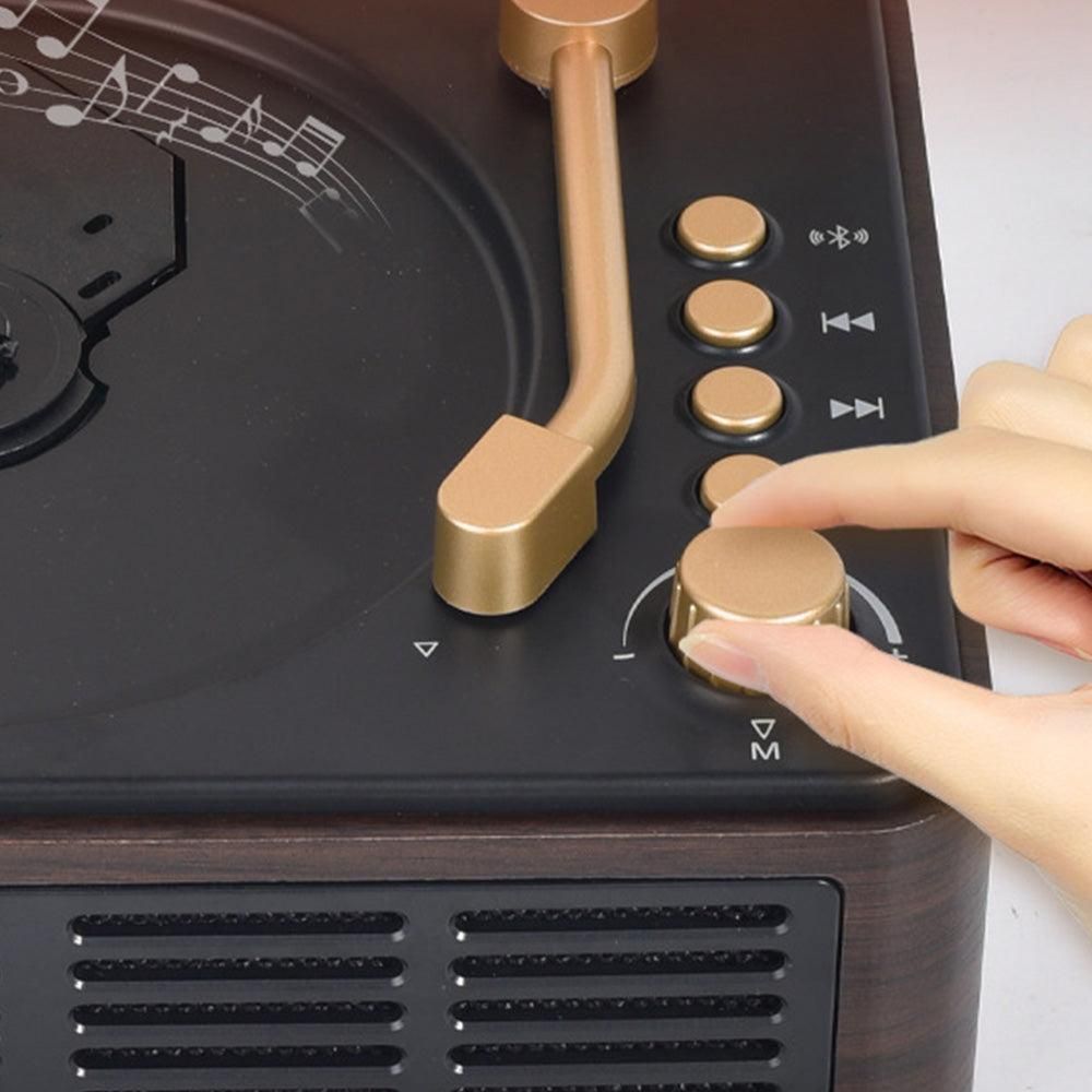 Retro CD Music Player with Bluetooth and FM Radio Multifunctional Home Audio System Brown — image 5