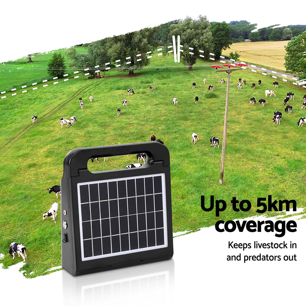 Giantz 5km Electric Fence Energiser Solar Energizer Charger Farm Animal 0.15J โ image 5