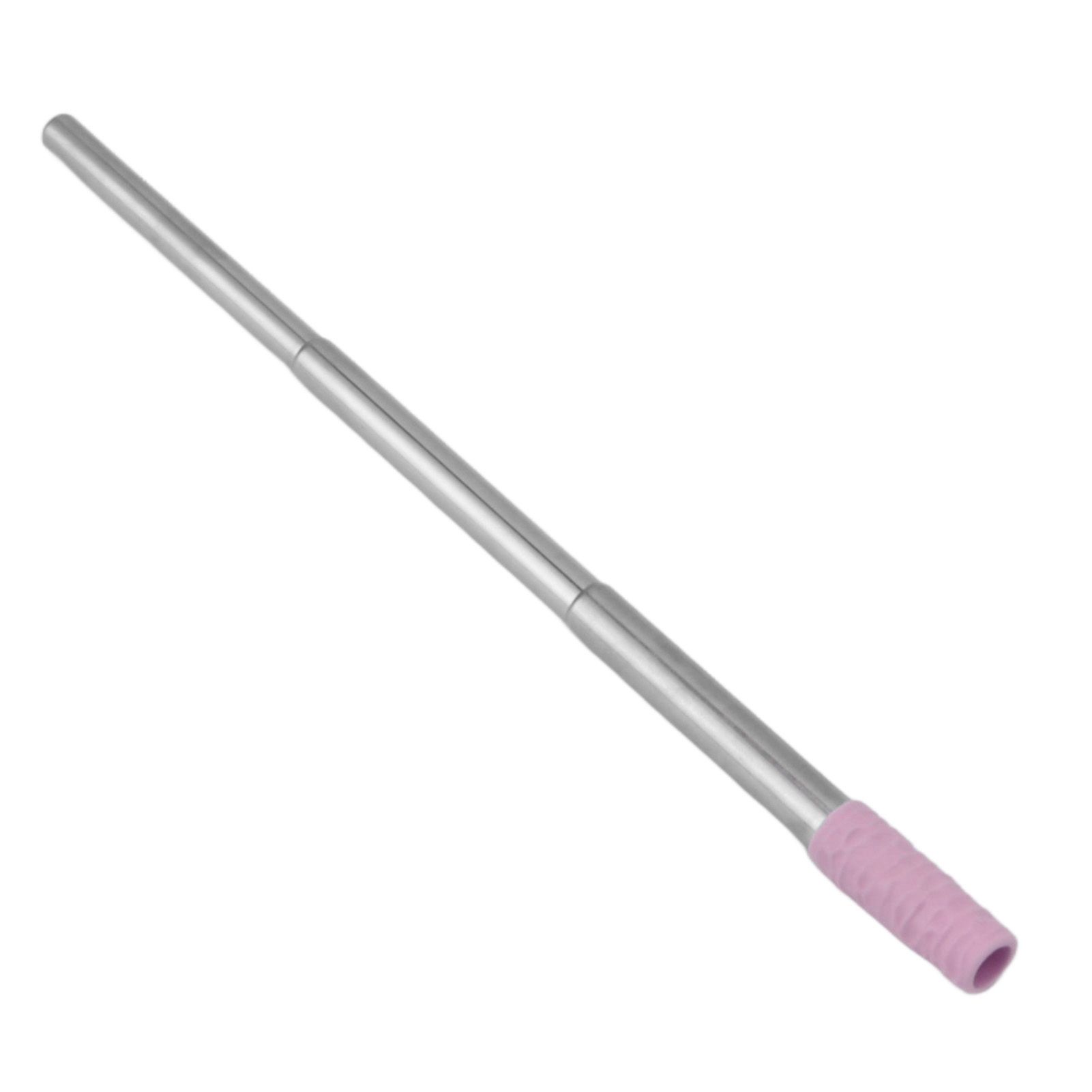 Collapsible Stainless Steel Drinking Straw Reusable Metal Straw with Cleaning Brush for Travel Work Purple — image 5